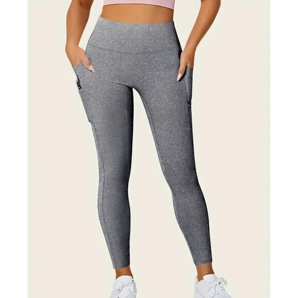 Women's (Yoga Pants)-(Grey)-(Double Pockets)-(Leggings)-(Size XL)-(New)-$20.00 - Picture 4 of 6